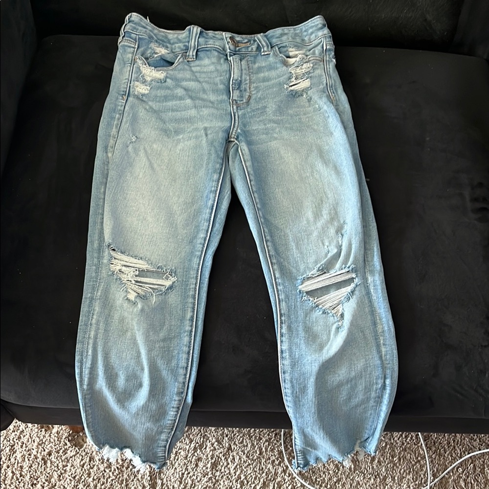 American Eagle Outfitters Blue Boyfriend Jeans Distressed Vintage
